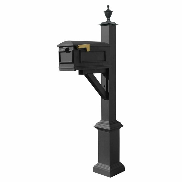 Book Publishing Co Westhaven System with Lewiston Mailbox Square Base & Urn Finial Black GR3180441